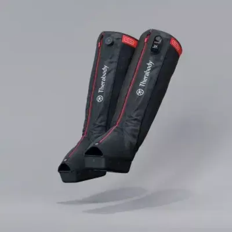 Kompressionsstiefel Therabody Recovery Air Jetboots Pro Plus — Ganzbein, Regular, pneumatisch 20–100 mmHg, Vibration, LCD, wiederaufladbar