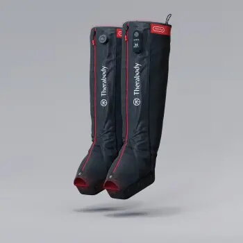Kompressionsstiefel Therabody Recovery Air Jetboots Pro Plus — Ganzbein, Regular, pneumatisch 20–100 mmHg, Vibration, LCD, wiederaufladbar