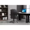 Drehbarer beheizter Bürostuhl ActiveJet YK7304 — grau gepolsterte Sitzfläche und Rückenlehne aus Leder, verstellbare Rückenlehne, Gaslift 45–55 cm