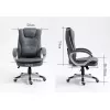 Drehbarer beheizter Bürostuhl ActiveJet YK7304 — grau gepolsterte Sitzfläche und Rückenlehne aus Leder, verstellbare Rückenlehne, Gaslift 45–55 cm