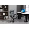 Drehbarer beheizter Bürostuhl ActiveJet YK7304 — grau gepolsterte Sitzfläche und Rückenlehne aus Leder, verstellbare Rückenlehne, Gaslift 45–55 cm