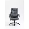 Drehbarer beheizter Bürostuhl ActiveJet YK7304 — grau gepolsterte Sitzfläche und Rückenlehne aus Leder, verstellbare Rückenlehne, Gaslift 45–55 cm