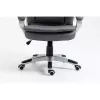 Drehbarer beheizter Bürostuhl ActiveJet YK7304 — grau gepolsterte Sitzfläche und Rückenlehne aus Leder, verstellbare Rückenlehne, Gaslift 45–55 cm