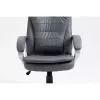 Drehbarer beheizter Bürostuhl ActiveJet YK7304 — grau gepolsterte Sitzfläche und Rückenlehne aus Leder, verstellbare Rückenlehne, Gaslift 45–55 cm