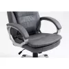 Drehbarer beheizter Bürostuhl ActiveJet YK7304 — grau gepolsterte Sitzfläche und Rückenlehne aus Leder, verstellbare Rückenlehne, Gaslift 45–55 cm