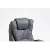 Drehbarer beheizter Bürostuhl ActiveJet YK7304 — grau gepolsterte Sitzfläche und Rückenlehne aus Leder, verstellbare Rückenlehne, Gaslift 45–55 cm