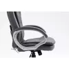 Drehbarer beheizter Bürostuhl ActiveJet YK7304 — grau gepolsterte Sitzfläche und Rückenlehne aus Leder, verstellbare Rückenlehne, Gaslift 45–55 cm