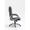 Drehbarer beheizter Bürostuhl ActiveJet YK7304 — grau gepolsterte Sitzfläche und Rückenlehne aus Leder, verstellbare Rückenlehne, Gaslift 45–55 cm