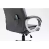 Drehbarer beheizter Bürostuhl ActiveJet YK7304 — grau gepolsterte Sitzfläche und Rückenlehne aus Leder, verstellbare Rückenlehne, Gaslift 45–55 cm