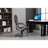 Drehbarer beheizter Bürostuhl ActiveJet YK7304 — grau gepolsterte Sitzfläche und Rückenlehne aus Leder, verstellbare Rückenlehne, Gaslift 45–55 cm