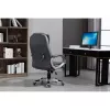 Drehbarer beheizter Bürostuhl ActiveJet YK7304 — grau gepolsterte Sitzfläche und Rückenlehne aus Leder, verstellbare Rückenlehne, Gaslift 45–55 cm