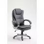 Drehbarer beheizter Bürostuhl ActiveJet YK7304 — grau gepolsterte Sitzfläche und Rückenlehne aus Leder, verstellbare Rückenlehne, Gaslift 45–55 cm