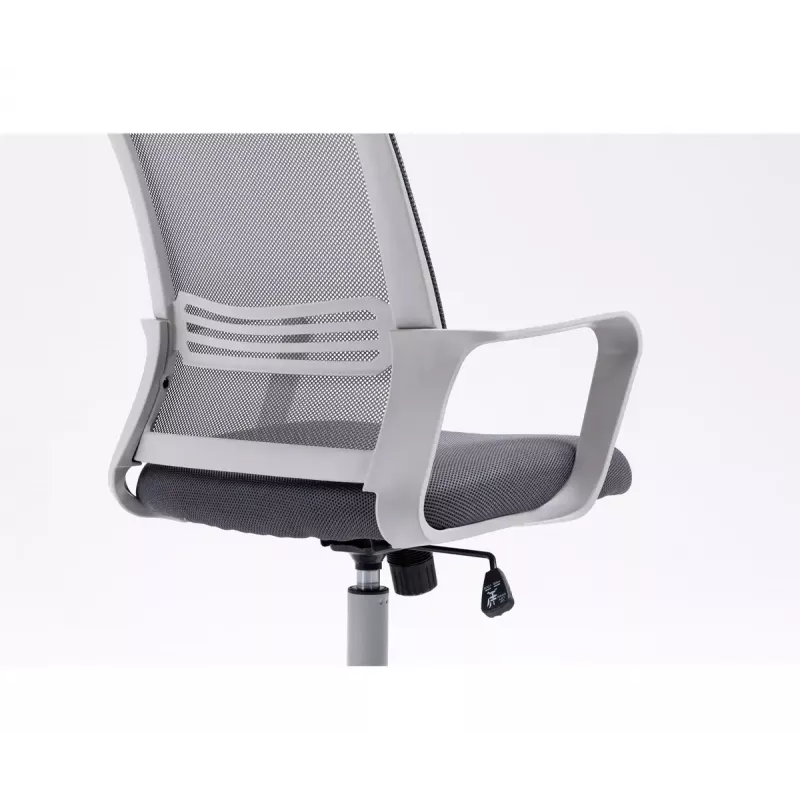 Drehstuhl ActiveJet YK01 — gepolsterter Stoffsitz, Netz-Rückenlehne, grau, höhenverstellbar 46–56 cm