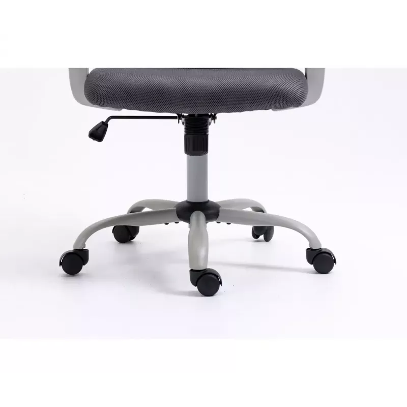 Drehstuhl ActiveJet YK01 — gepolsterter Stoffsitz, Netz-Rückenlehne, grau, höhenverstellbar 46–56 cm