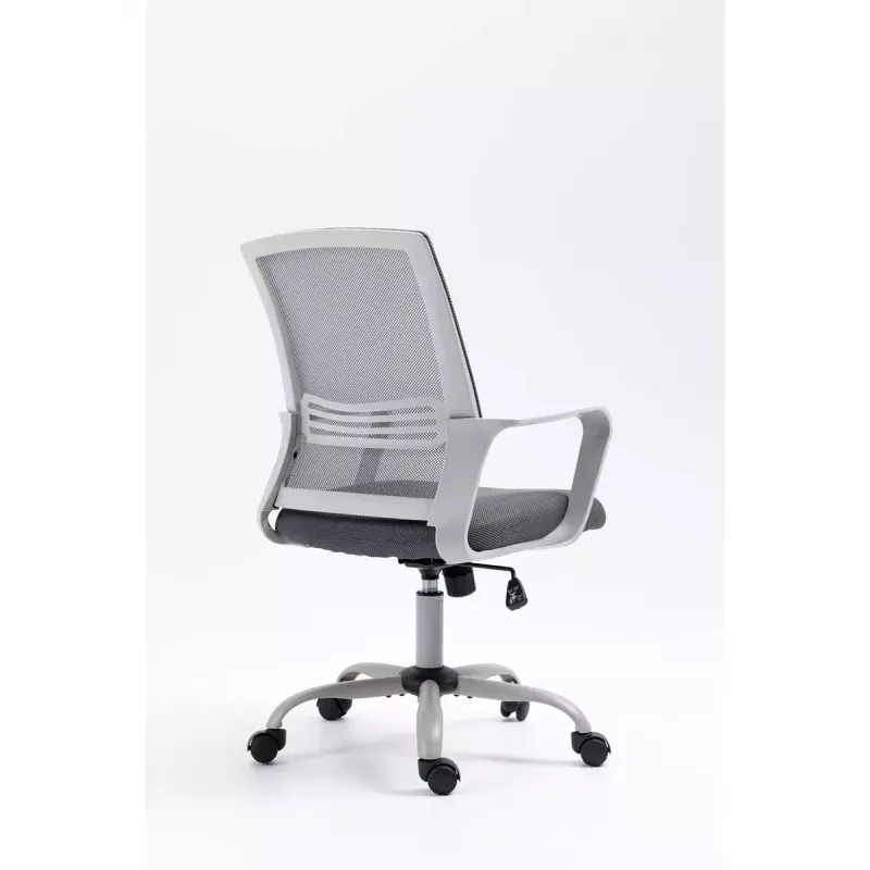 Drehstuhl ActiveJet YK01 — gepolsterter Stoffsitz, Netz-Rückenlehne, grau, höhenverstellbar 46–56 cm