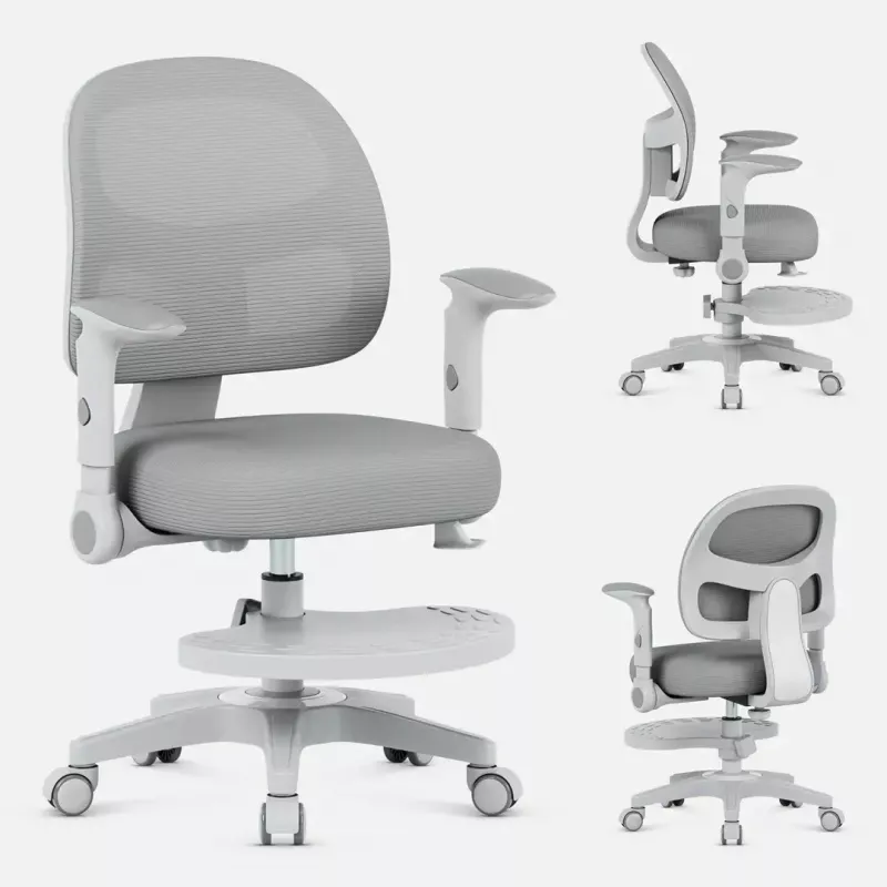 Drehstuhl mark adler Junior 5.0 — ergonomische Netzrückenlehne, Schaumstoffsitz, höhenverstellbar 42–54 cm, grau