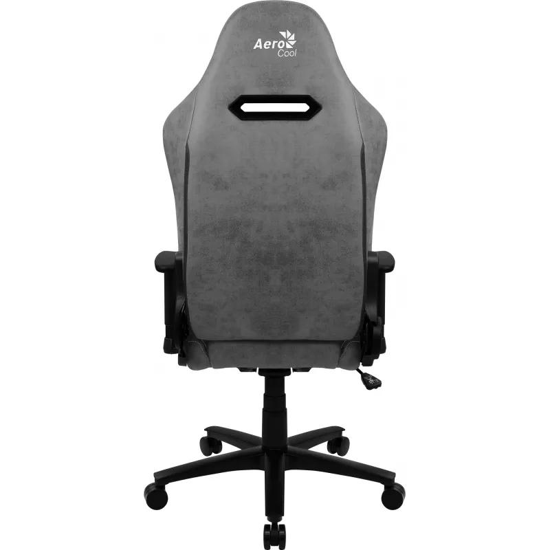 Gaming-Stuhl AEROCOOL DUKE AeroSuede Schwarz/Grau – 2D-Armlehnen, Butterfly-Mechanismus, max. Nutzergewicht 150 kg