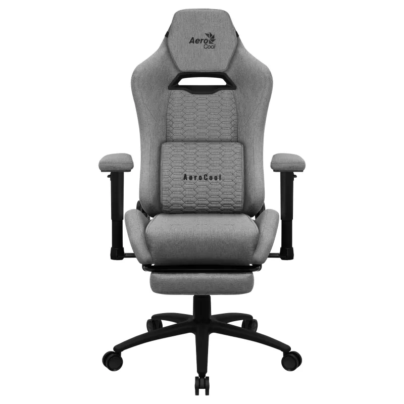 Aerocool ROYALASHGR Premium Ergonomic Gaming Chair Legrest Aeroweave Technology Grau
