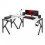 Ecke Gaming-Schreibtisch Huzaro Hero 6.3 Weiß L-Form Carbonfaserplatte 1540×1170×740 mm