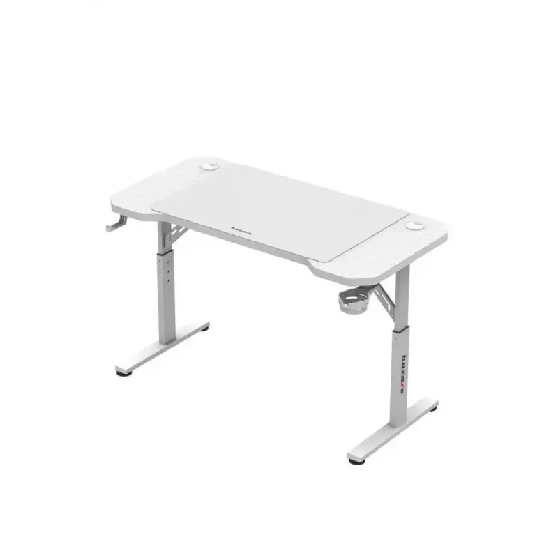 Gaming-Stuhl huzaro Hero 2.6 White – ergonomischer, höhenverstellbarer High-Back-Drehsessel mit Getränkehalter und Kopfhörerhaken