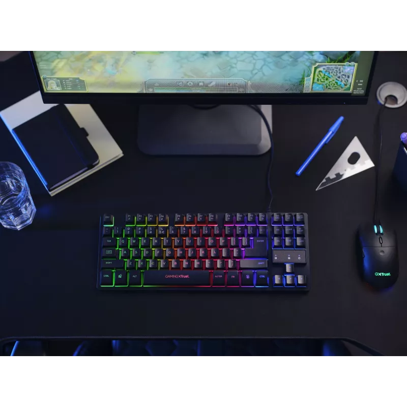 Trust GXT 833 Thado Tastatur Gaming USB Niederländisch Schwarz, Silber