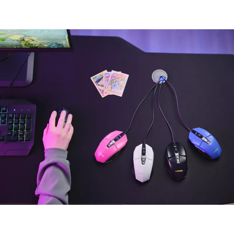 Trust GXT 109W Felox Maus Gaming Rechtshänder USB Typ-A Optisch 6400 DPI