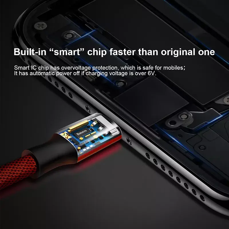 USB-A auf Lightning Kabel Baseus Yiven 1,8 m, 2 A Ausgang, rot, Mantel aus thermoplastischem Elastomer