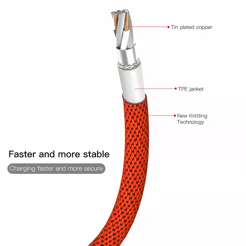 USB-A auf Lightning Kabel Baseus Yiven 1,8 m, 2 A Ausgang, rot, Mantel aus thermoplastischem Elastomer