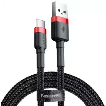 BASEUS Geflochtenes Cafule-Schnellladekabel - USB Typ-A auf Typ-C 2A - 2 m - Schwarz (Nylon)
