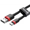 BASEUS Geflochtenes Cafule-Schnellladekabel - USB Typ-A auf Typ-C 2A - 2 m - Schwarz (Nylon)