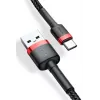 BASEUS Geflochtenes Cafule-Schnellladekabel - USB Typ-A auf Typ-C 2A - 2 m - Schwarz (Nylon)
