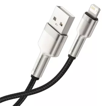 BASEUS Fast Charge Cafule Datenübertragungskabel - USB Typ-A auf Lightning - 480 Mbit/s (2,4 A PD) - 1 m - Schwarz