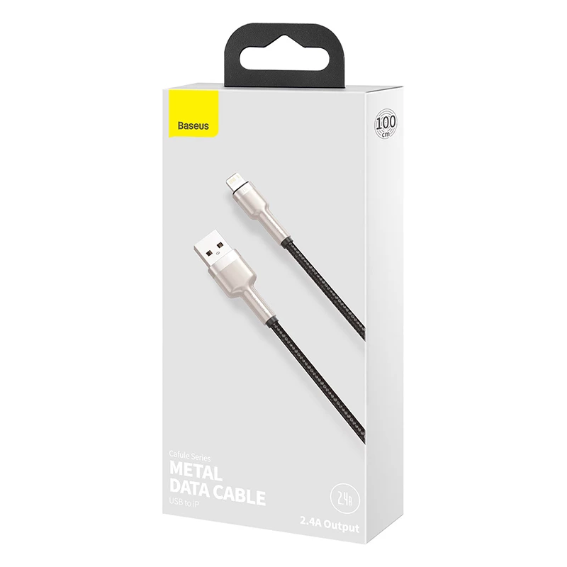 BASEUS Fast Charge Cafule Datenübertragungskabel - USB Typ-A auf Lightning - 480 Mbit/s (2,4 A PD) - 1 m - Schwarz