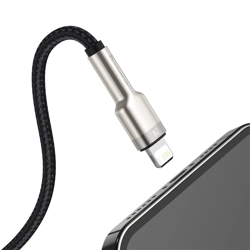 BASEUS Fast Charge Cafule Datenübertragungskabel - USB Typ-A auf Lightning - 480 Mbit/s (2,4 A PD) - 1 m - Schwarz