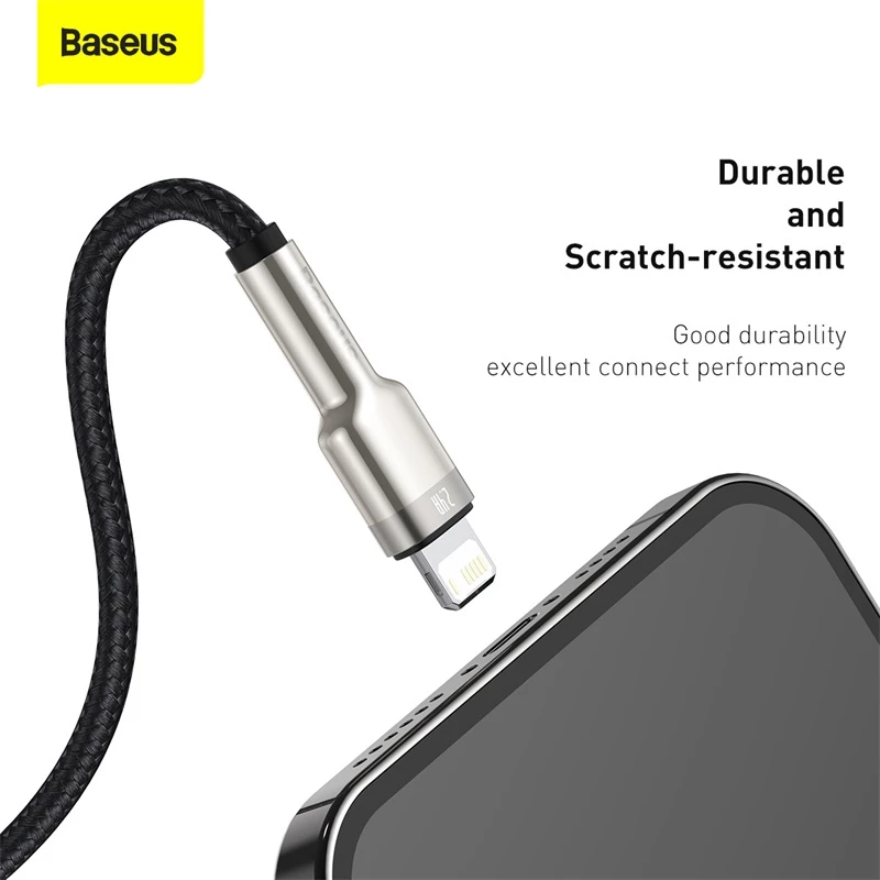 BASEUS Fast Charge Cafule Datenübertragungskabel - USB Typ-A auf Lightning - 480 Mbit/s (2,4 A PD) - 1 m - Schwarz