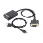 GEMBIRD VGA-zu-HDMI-Adapterkabel, USB-gespeist 15cm - Schwarz