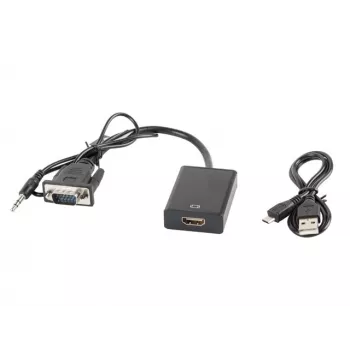 LANBERG Videokabel Adapter HDMI Typ A (Standard) VGA (D-Sub) 0,2 m Schwarz
