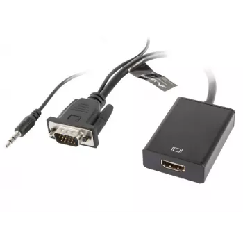 LANBERG Videokabel Adapter HDMI Typ A (Standard) VGA (D-Sub) 0,2 m Schwarz