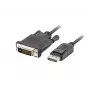 Video-Adapterkabel LANBERG DisplayPort (Stecker) auf DVI‑D (Stecker), 1 m, schwarz, unterstützt 1080p