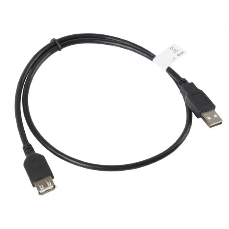 USB-A-auf-USB-A-Kabel LANBERG CA-USBE-10CC-0007-BK, USB 2.0, 0,7 m, schwarz