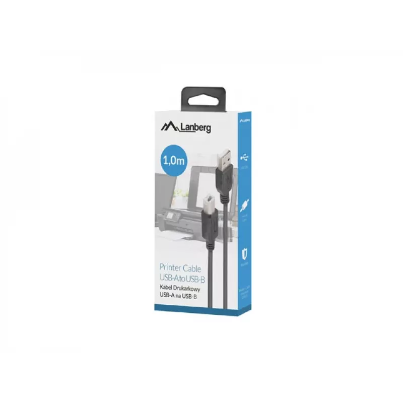 LANBERG USB-A(m)->USB-B(m) 2.0-Kabel 1 m Schwarz Ferrit, Box