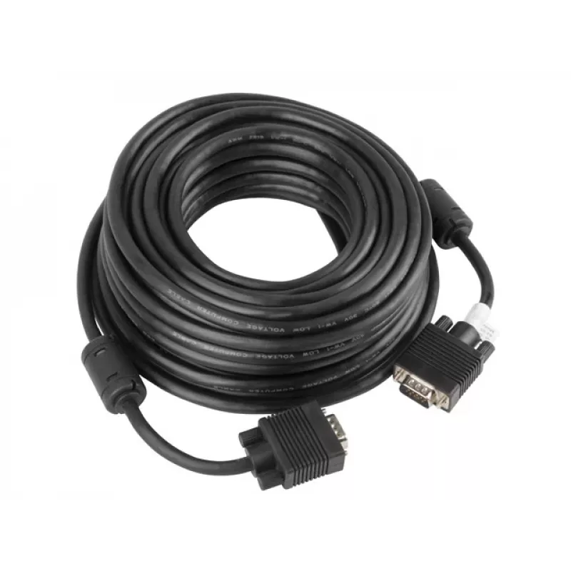 VGA-Kabel LANBERG CA-VGAC-10CC-0150-B — 15 m, VGA (D-Sub) Stecker-auf-Stecker, schwarz, Ferritkern