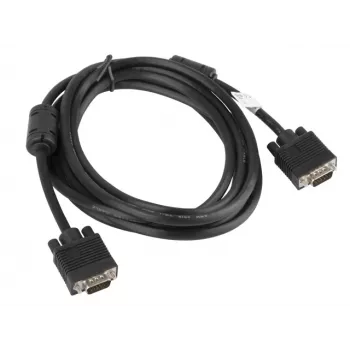 LANBERG VGA M/m-Kabel, doppelt geschirmt, Ferrit, 3 m, Schwarz