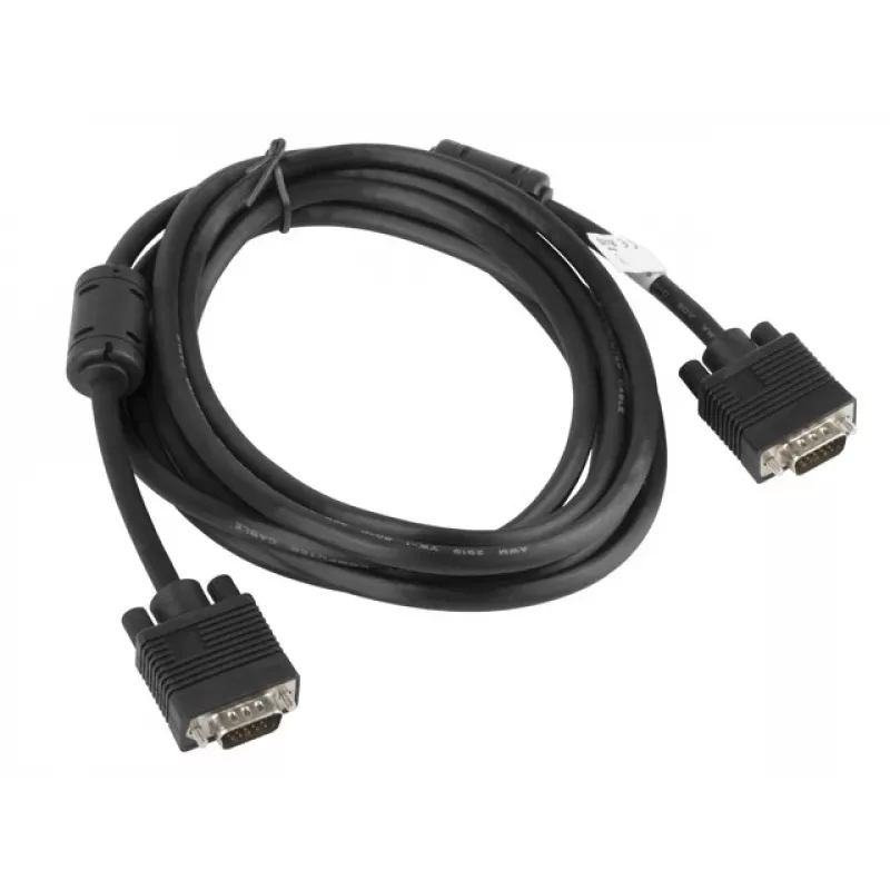 LANBERG VGA M/m-Kabel, doppelt geschirmt, Ferrit, 3 m, Schwarz
