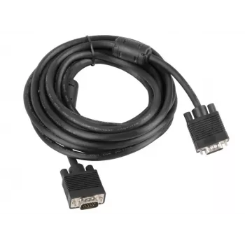 VGA-Kabel LANBERG CA-VGAC-10CC-0050-B, 5 m, Stecker-zu-Stecker, PVC-Mantel, Ferritkern, schwarz