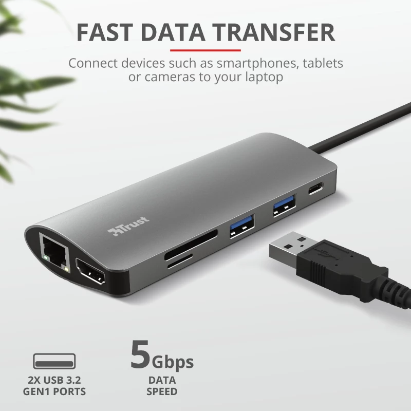 Trust Dalyx Schnittstellenkarten/Adapter Intern HDMI, RJ-45, USB 3.2 Gen 1 (3.1 Gen 1)