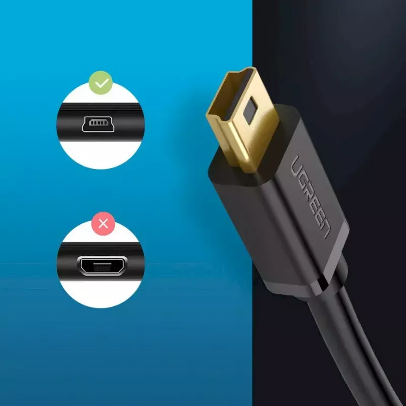 USB-Kabel UGREEN 10385 Mini-USB 480 Mbit/s 1,5 m Schwarz, Schnellladung