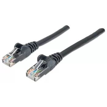 Intellinet Netzwerk-Patchkabel, Cat6, 3 m, Schwarz, CCA, U/UTP, PVC, RJ45, vergoldete Kontakte, snagless, mit Knickschutz, lebenslange Garantie