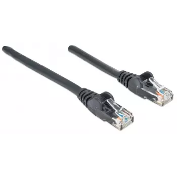 Intellinet Netzwerk-Patchkabel, Cat6, 3 m, Schwarz, CCA, U/UTP, PVC, RJ45, vergoldete Kontakte, snagless, mit Knickschutz, lebenslange Garantie