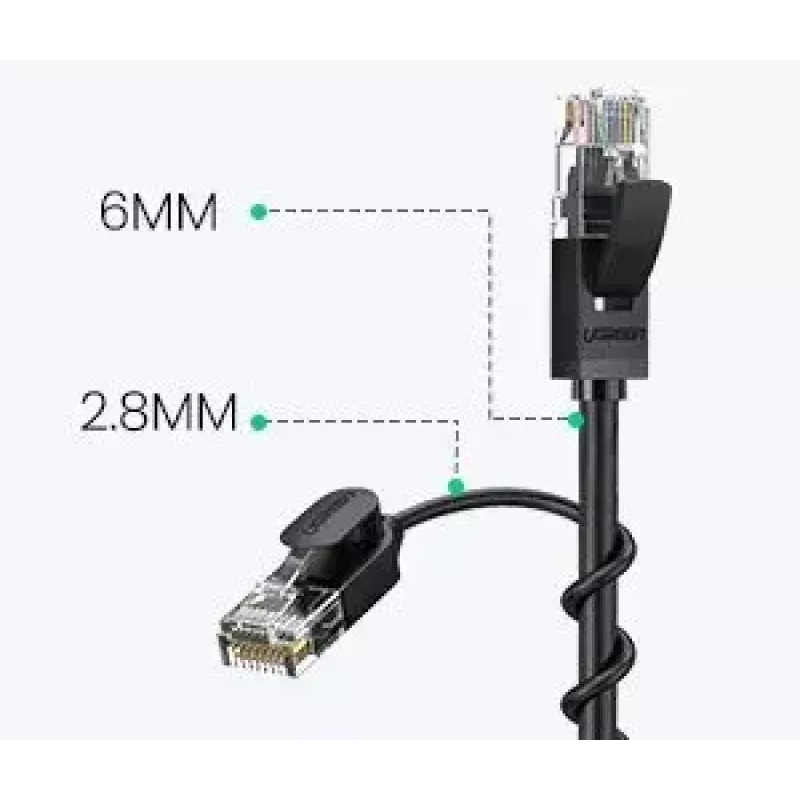 Netzwerkkabel UGREEN Cat6A UTP RJ45 3 m, PVC-Mantel, 500 MHz, Gigabit Ethernet